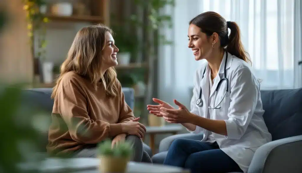 medica hablando con una paciente